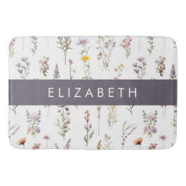 Tapete De Banheiro Flores Coloridas, Flores Selvagens, Verde, Seu Nom