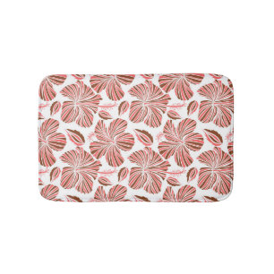 Tapete De Banheiro Flores de hibisco havaianas: estilo tropical marro