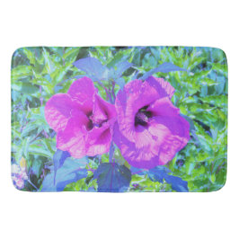 Tapete De Banheiro Flores de Hibisco Roxo-Roxo-Violeta