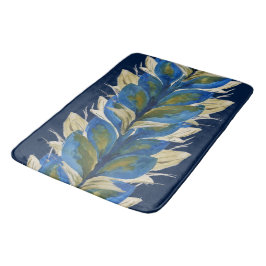 Tapete De Banheiro Flores de Peacock Cintado à Mão