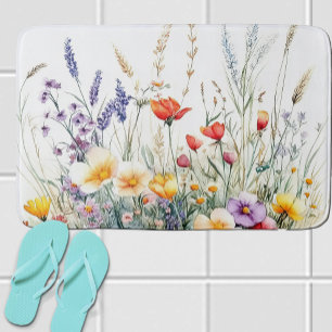Tapete De Banheiro Flores de Prado e Lavanda