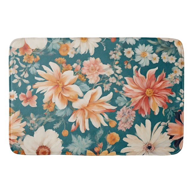 Tapete De Banheiro Flores Delicadas Incríveis (Frente)