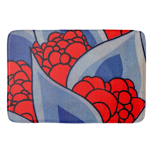 Tapete De Banheiro flores e folhas estilizadas (Frente)