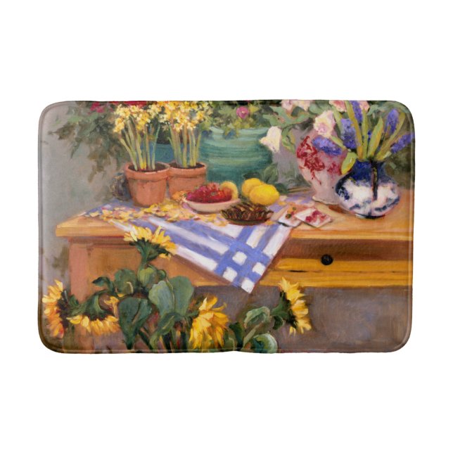 Tapete De Banheiro Flores frescas mim (Frente)