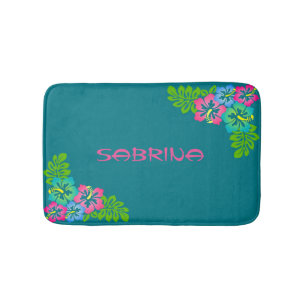 Tapete De Banheiro Flores Havaianas Luau Personalizadas