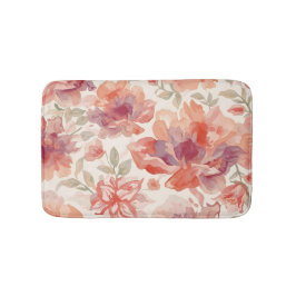 Tapete De Banheiro Flores Pastel Aquarela Laranja Claro