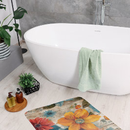 Tapete De Banheiro Flores Russas Coloridas