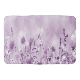 Tapete De Banheiro Flores Selvagens Com Sombreado Magenta