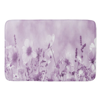 Tapete De Banheiro Flores Selvagens Com Sombreado Magenta
