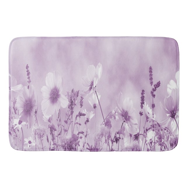 Tapete De Banheiro Flores Selvagens Com Sombreado Magenta (Frente)