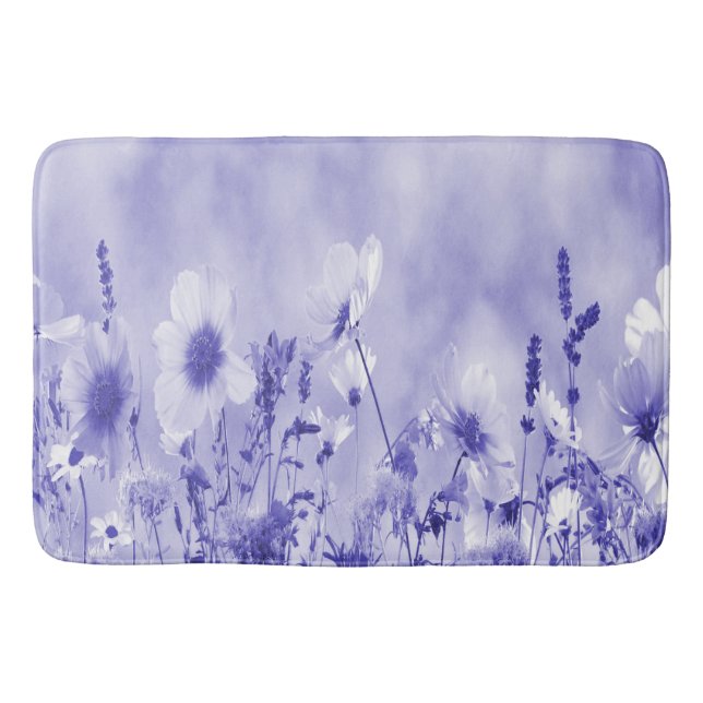 Tapete De Banheiro Flores Selvagens Violetas Sombreadas (Frente)