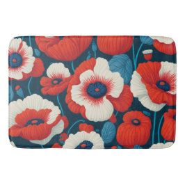 Tapete De Banheiro Flores Vermelhas Radiantes e Poppies