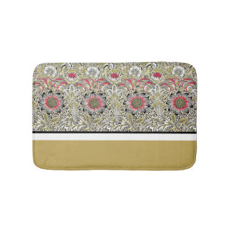 Tapete De Banheiro Flores William Morris Vermelho Amarelo preto