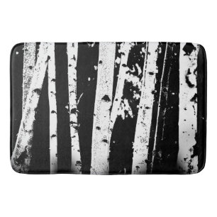 Tapete De Banheiro Floresta preto e branco gráfica da árvore de