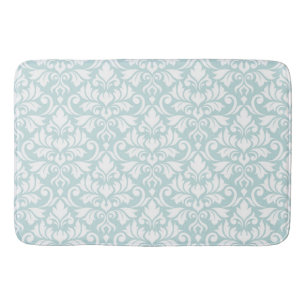 Tapete De Banheiro Flourish Damask Big Patterm White em Pato Ovo Azul