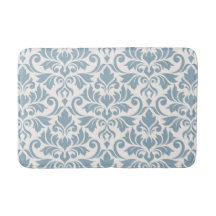 Flourish Damask Lg Patterno Blue on Cream