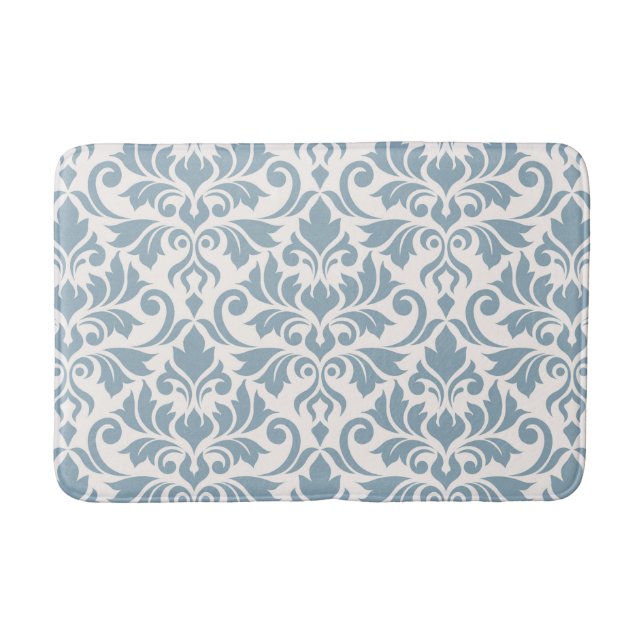Tapete De Banheiro Flourish Damask Lg Patterno Blue on Cream (Frente)