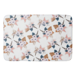 Tapete De Banheiro Flower Feather Boho Geométrico Bath Mat