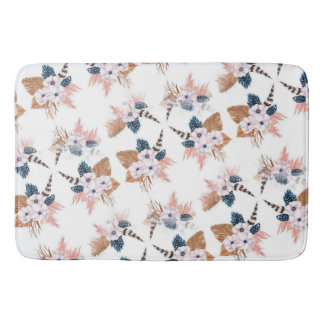 Tapete De Banheiro Flower Feather Boho Geométrico Bath Mat