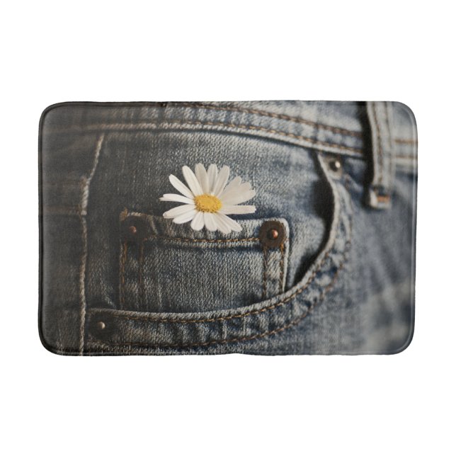 Tapete De Banheiro Flowers | Daisy in Jeans Pocket (Frente)