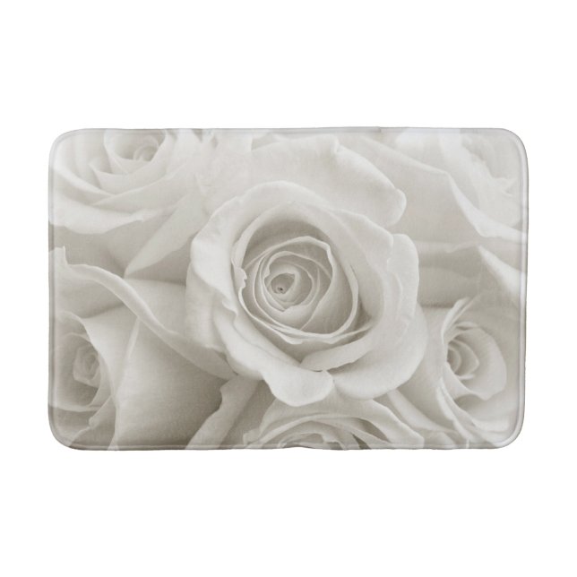 Tapete De Banheiro Flowers | White Roses (Frente)