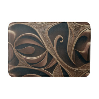 Tapete De Banheiro Fluxo Botânico Dourado Elegante