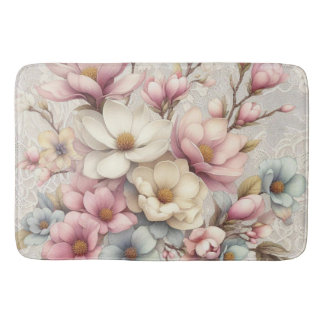 Tapete De Banheiro Fofo chique floral e renda feminina