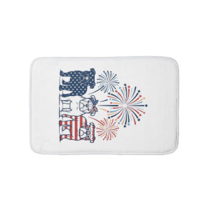 Tapete De Banheiro Fogo de Artifício Patriótico Bulldog Design Vetori