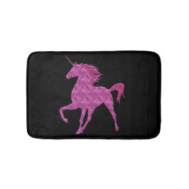 Tapete De Banheiro Fogo Rosa Unicorn Bath Mat