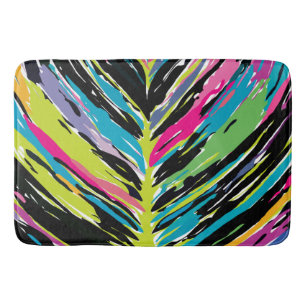 Tapete De Banheiro Folha tropical multicolorido de abstrato Vibrant