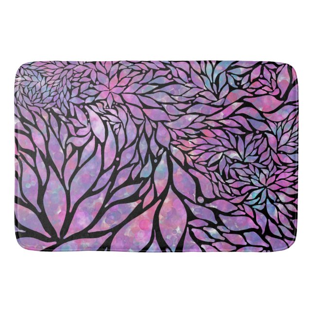 Tapete De Banheiro folhas abstrato impressionistas (Frente)