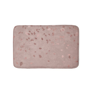 Tapete De Banheiro Folhas Aleatórias Elegantes Douradas, , cor-de-ros