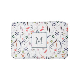 Tapete De Banheiro Folhas Coloridas E Penas