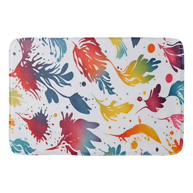 Tapete De Banheiro Folhas de Aquarela (Frente)