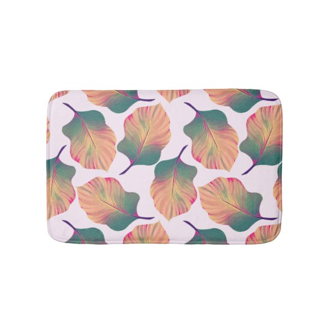 Tapete De Banheiro Folhas de Canna Tropicanna em Pastel (frente)