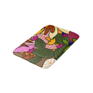 Tapete De Banheiro Folhas e flores abstrato tropicais