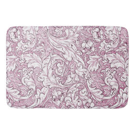 Tapete De Banheiro Folhas Ornamentais Rosa Barroco