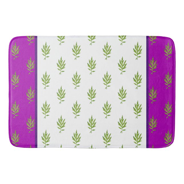 Tapete De Banheiro Folhas Selvagens em uma Matriz Banho (Frente)