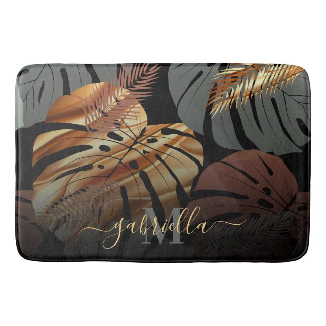 Tapete De Banheiro Folhas Tópicas Elegantes (Frente)