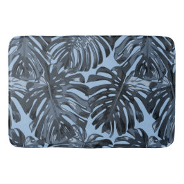 Tapete De Banheiro Folhas Tropicais Azuis Modernas