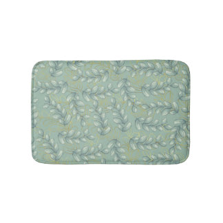 Tapete De Banheiro Folhas verdes e douradas