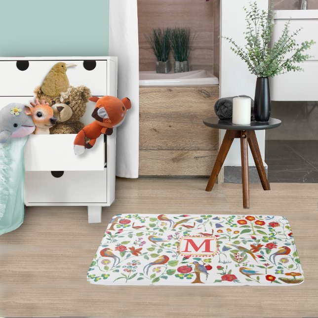Tapete De Banheiro Folograma Monograma Floral Bath Mat (Criador carregado)