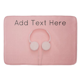 Tapete De Banheiro Fones de ouvido rosa com fios