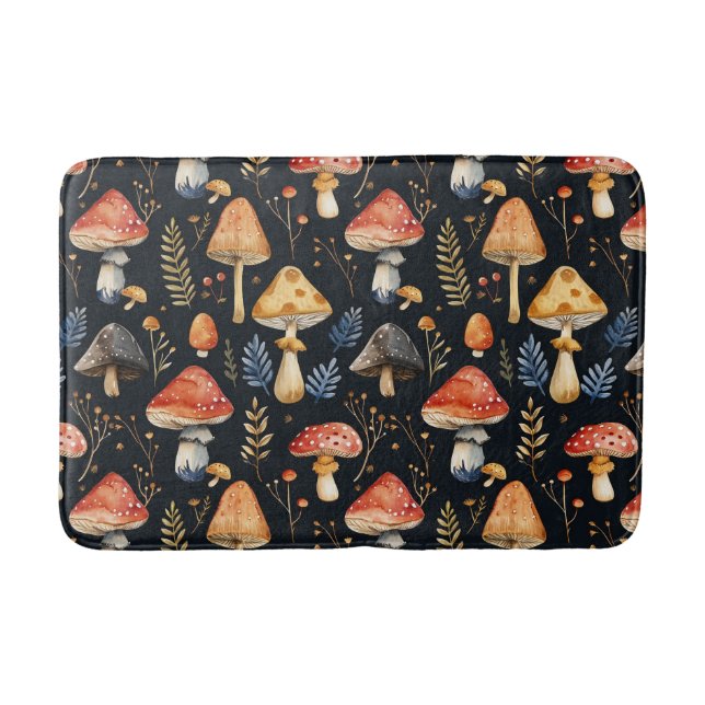 Tapete De Banheiro Forest Mushroom e Fern (Frente)