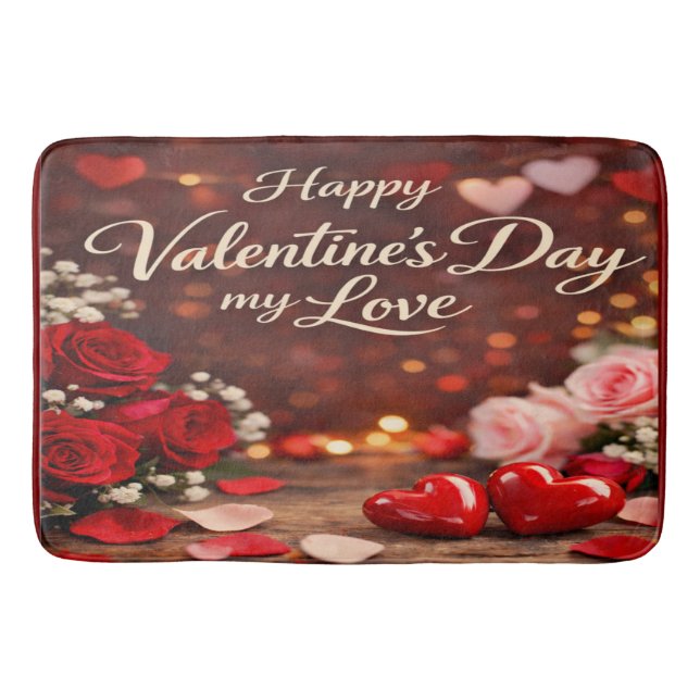 Tapete De Banheiro 'Forever Your Valentine' Bath Mat (Frente)
