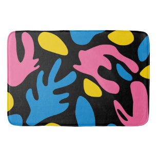 Tapete De Banheiro forma Abstrato orgânica cor-de-rosa azul-claro