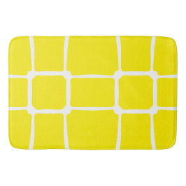 Tapete De Banheiro Formas Amarelas Quadrados Negros Assimétricos