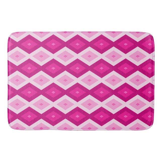 Tapete De Banheiro Formas de diamante fuchsia (Frente)