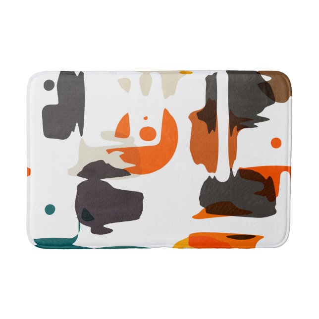 Tapete De Banheiro Formas em cores retro design abstrato (Frente)