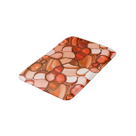 Tapete De Banheiro Formas irregulares como sementes, tons de coral e